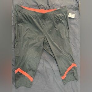 Gray and Orange Athletic Leggings